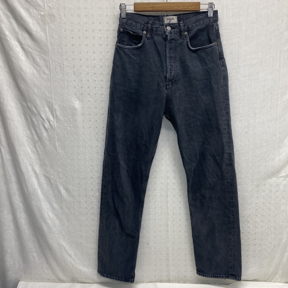 Agolde Womens Size 25‎ 90s  High Rise Straight Leg Black Denim Jeans